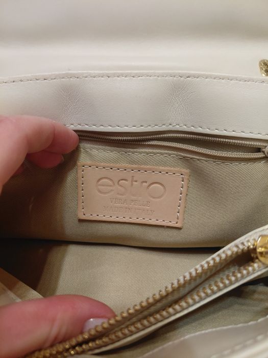 Молочная,белая  Сумка estro натуральная пожа