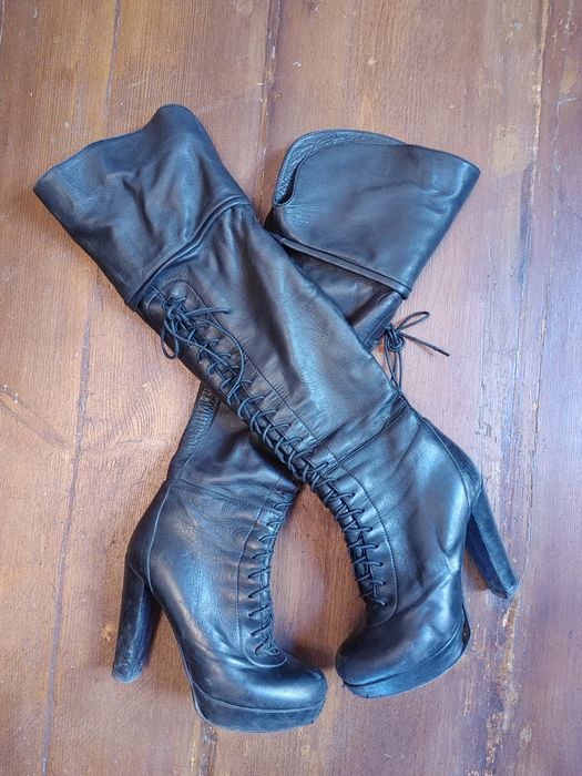 Wysokie skórzane kozaki Venezia 36 pin up burleska