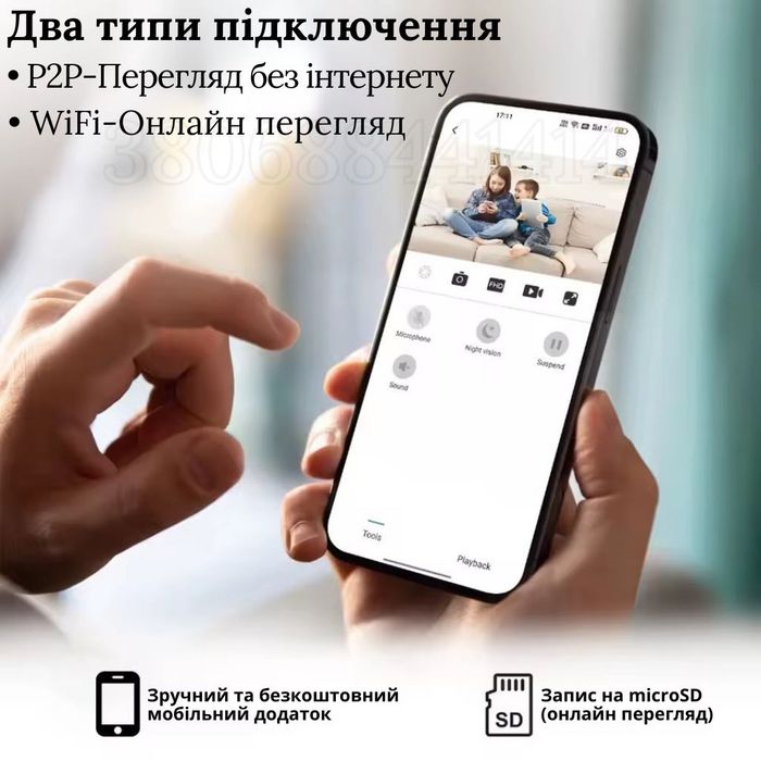 Мини Wi-Fi IP-камера StarEye 2Mp 1080P с аккумулятором и детекцией Ai