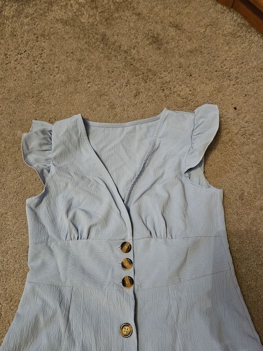 Sukienka na guziki niebieska 36