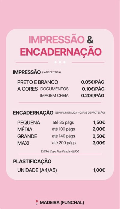 Serviço de impressão e encadernação
