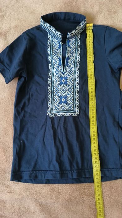 Дві вишиванки синя та червона , трикотажні