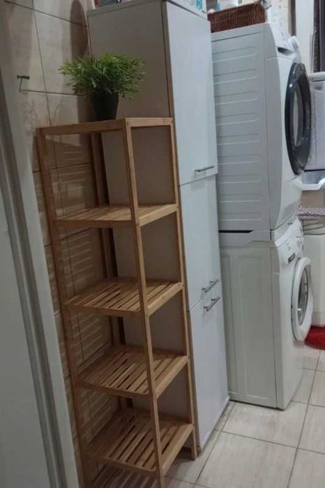 Regał bambusowy do łazienki do kuchni z półkami drabinka nowoczesny