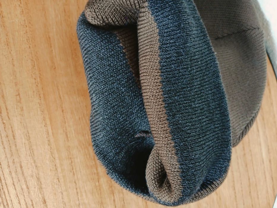 czapka z wełny Merino 100% brązowa z wywinięciem okazja