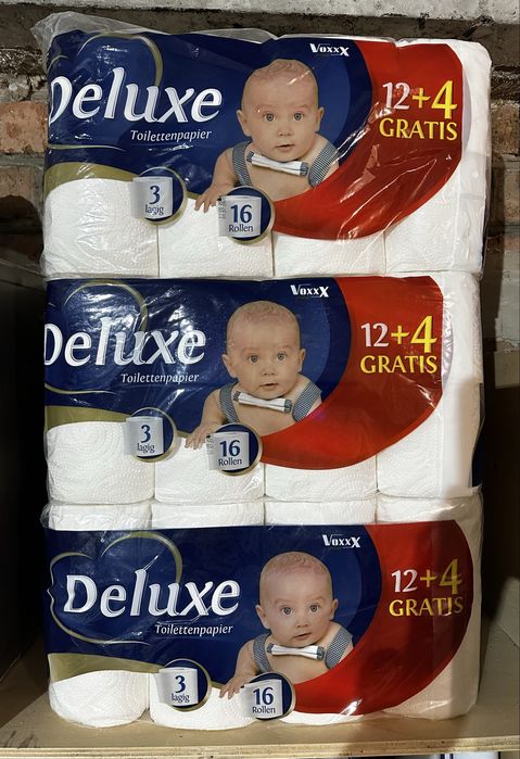 Туалетний папір Deluxe 16 рулонів Німеччина