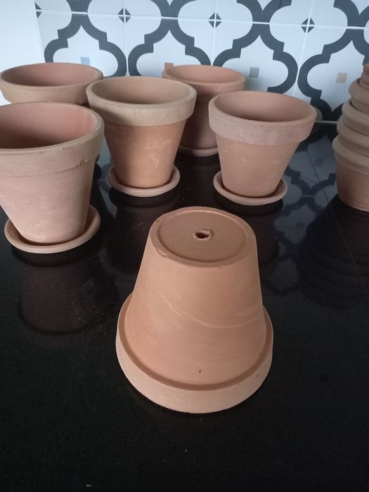Ceramiczne doniczki terakota 13/14cm zestaw 2szt.