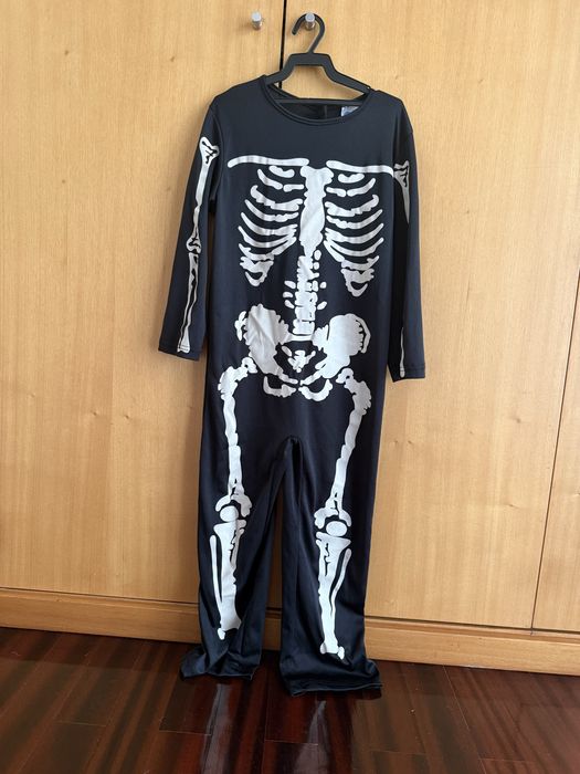 Fato esqueleto de Halloween - 3/5 anos