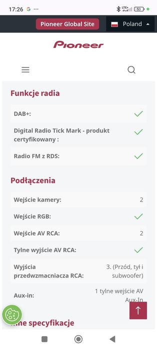 Radioodtwarzacz 2 din Pioneer avh z5200dab, car Play android auto