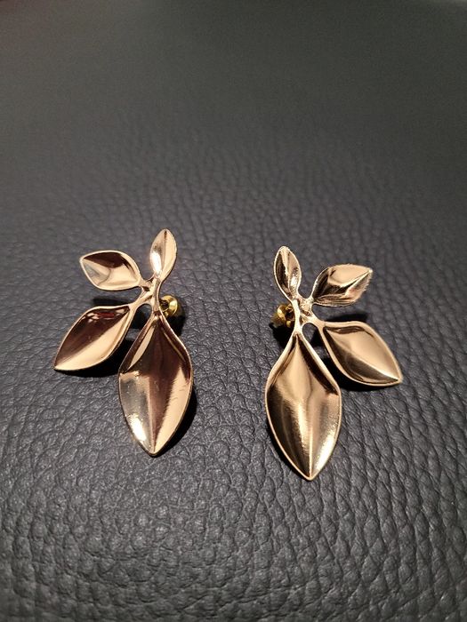 Złote kolczyki listki 4cm  Asos Nowe