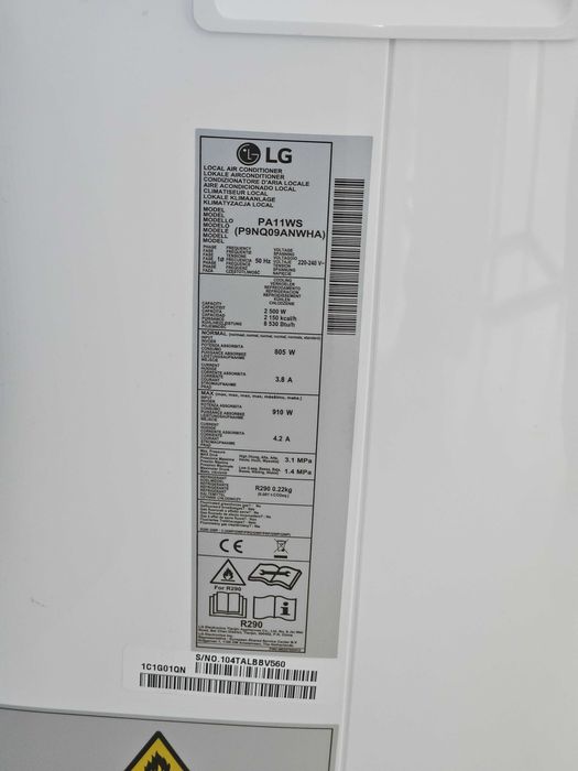 Klimatyzator przenośny LG DUAL INVERTER 2,5 kW CICHY