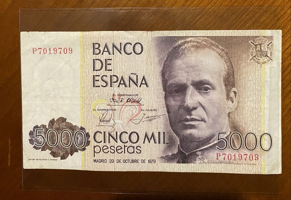 Nota 1590 - ESPANHA Cinco Mil Pesetas 1979