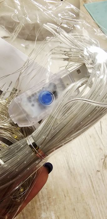 Nowa kurtyna świetlna ciepła biel, 300 led, 3 metry x 3 metry
