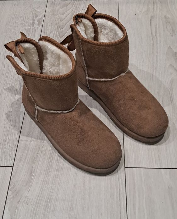 Botki, śniegowce brązowe - nowe