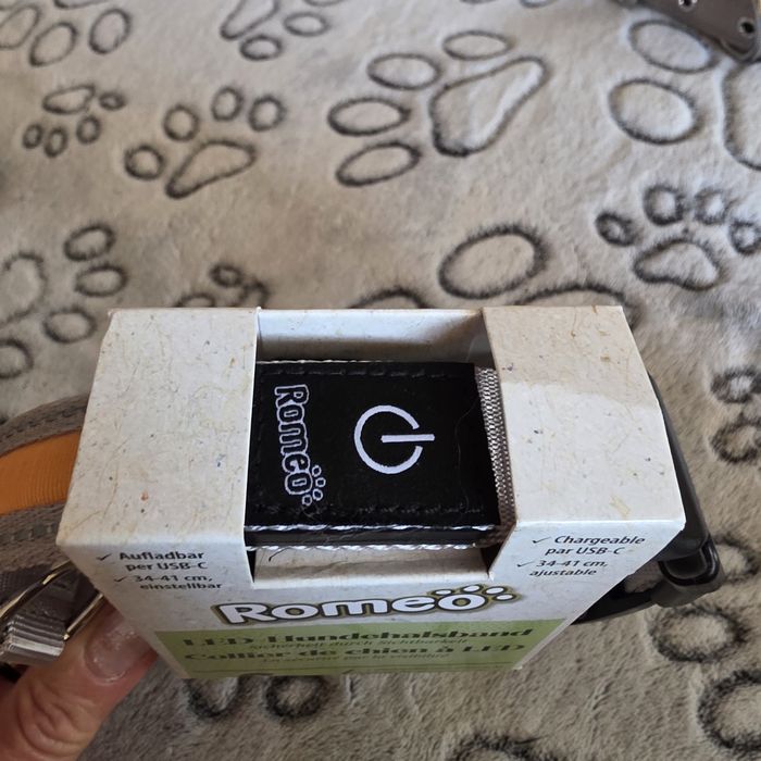 Obroża LED dla psa Romeo – USB-C, rozmiar S, nowa