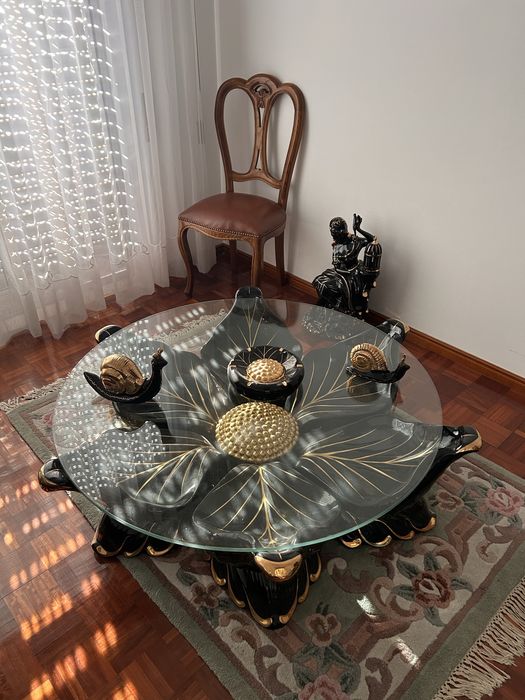 Mesa de centro em vidro