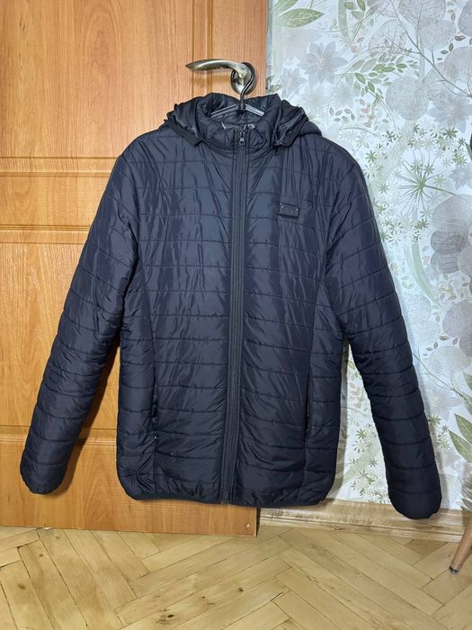 Куртка зимова, чоловіча, чорна, з підігрівом