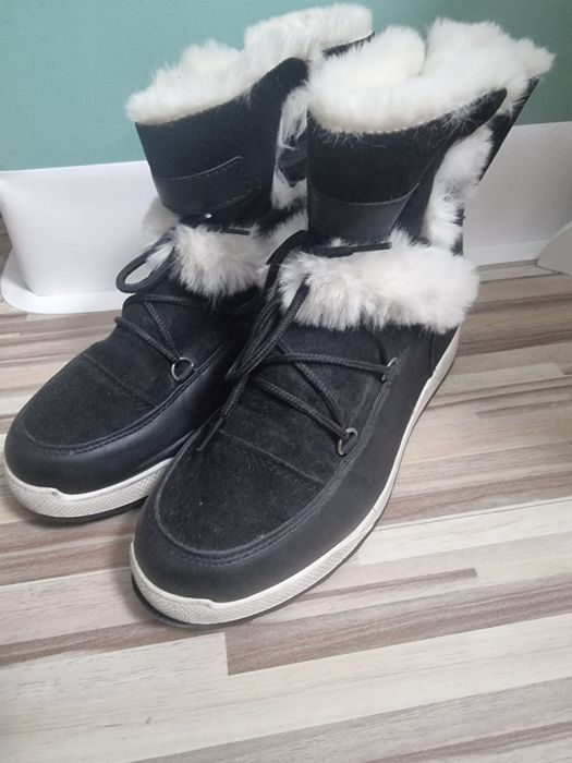 Śniegowce czarne futerko 38
