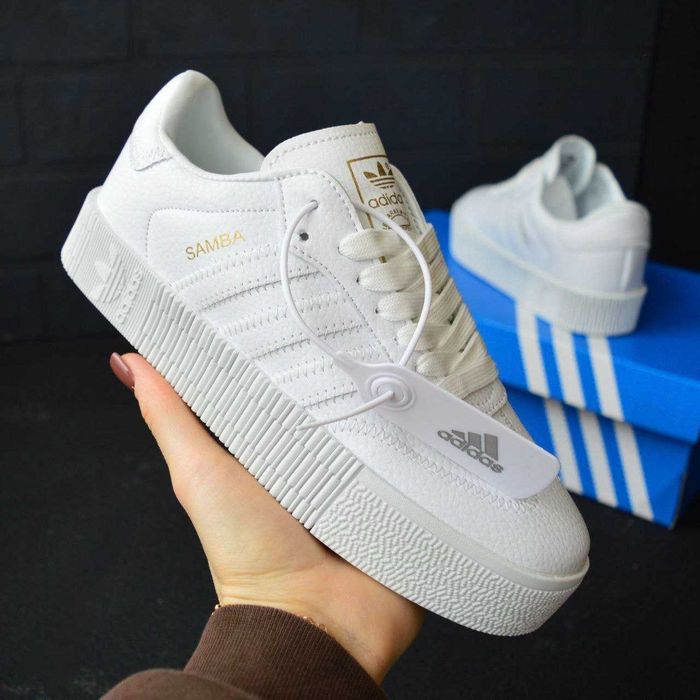Adidas Samba White (36-41) Кеди адідас білі для дівчаток