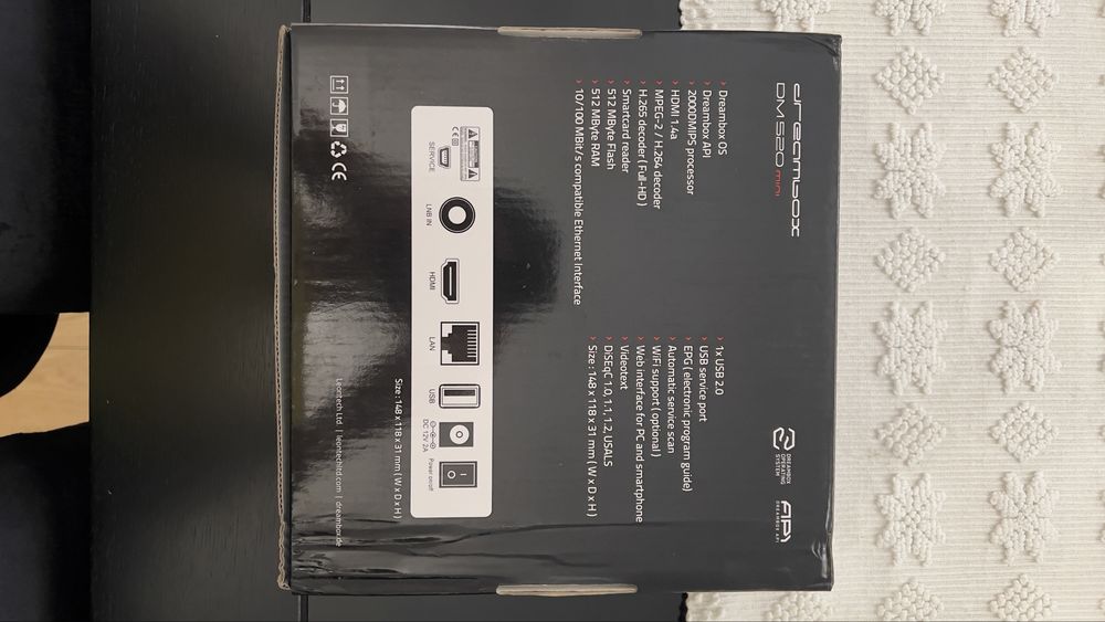 Recetor Satélite Dreambox DM 520 mini (Full HD) - Completo na Caixa