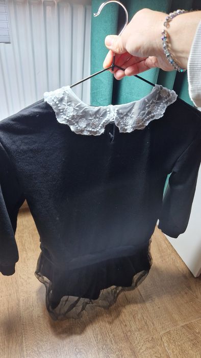 Sukienka 116 tunika akademia biały kołnierzyk strój galowy