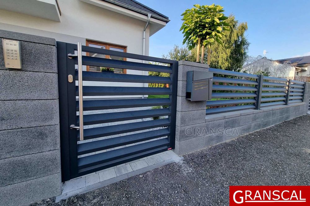 Ogrodzenie aluminiowe nowoczesne brama przesuwna furtka płot Poznań