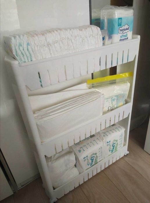 Półka Łazienkowa Plastikowa na Kółkach Idealna do łazienki i kuchni