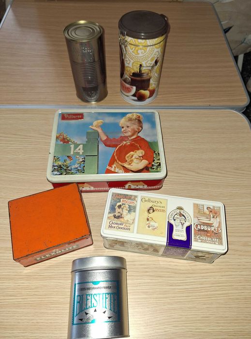 Lote de 6 Caixas em Lata, diversas, para uso ou Coleção: