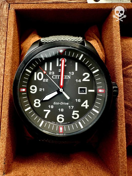 Citizen Eco-Drive Sports AW5005-39H | czarny, czerwone akcenty, stan bardzo dobry, pudełko Citizen