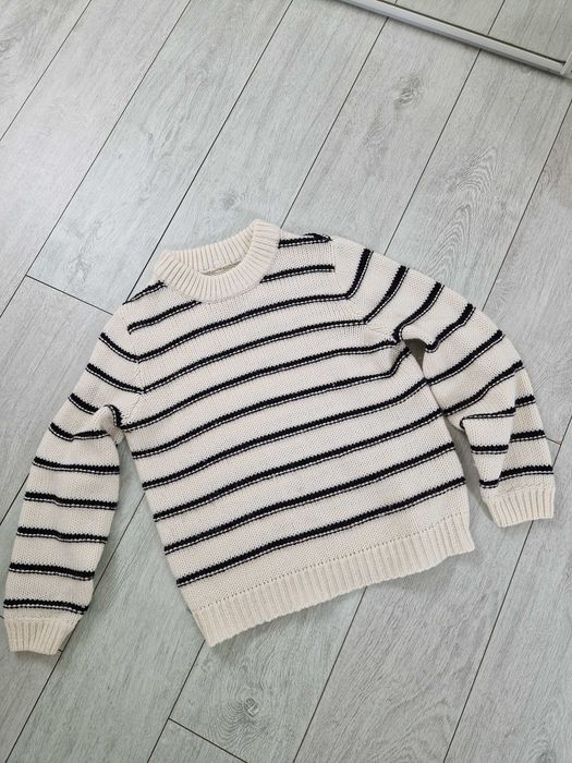 Shein kremowy sweter w paski M