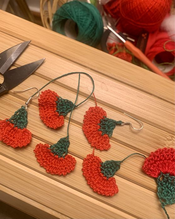 Brincos cravo em croche