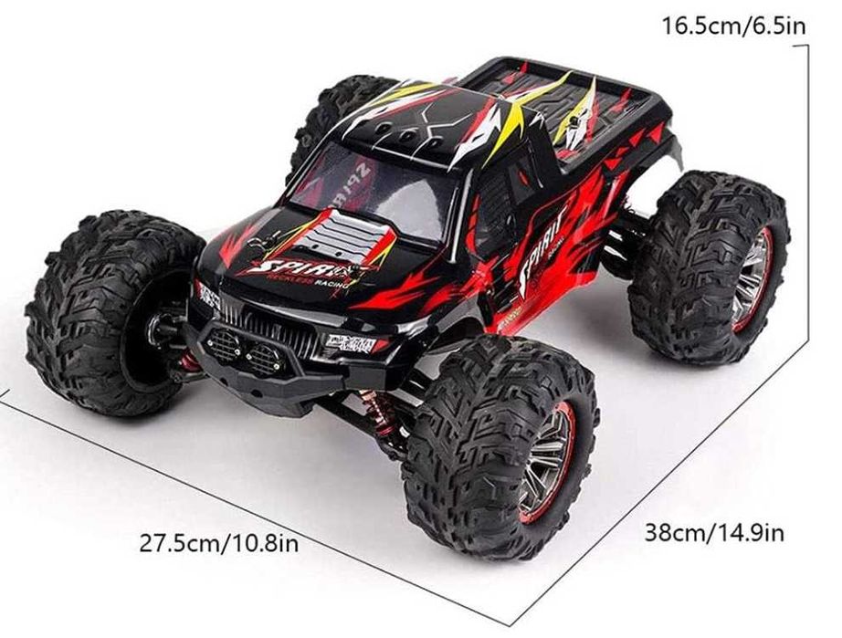 TERENOWY SAMOCHÓD STEROWANY Auto Rc MONSTER 50km/h - 2 komplety kół!