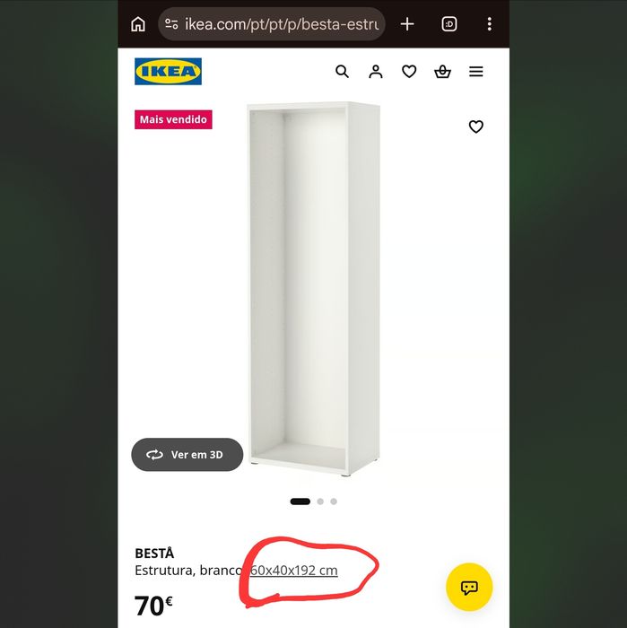 Estrutura móvel Besta Ikea castanho preto