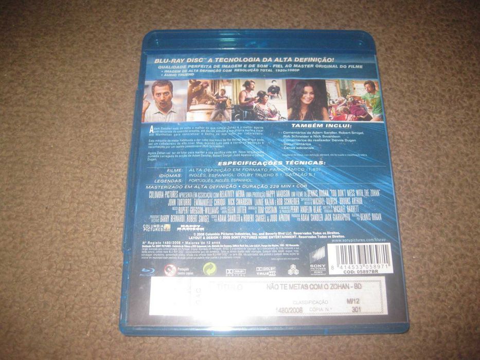 Blu-Ray "Não Te Metas com o Zohan" com Adam Sandler
