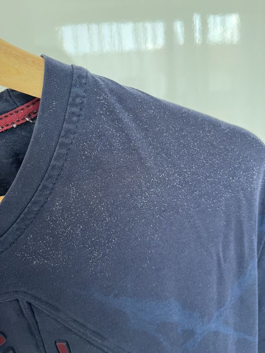 Granatowy t-shirt męski Szachownica r.XL