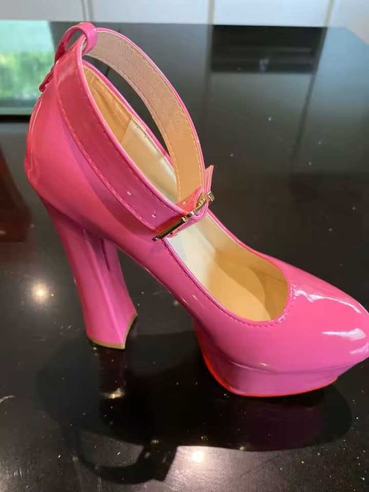 Czółenka na platformie 5,5 cm słupek 16 cm