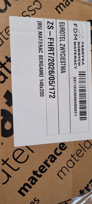 Materac piankowy BERGAMO 140x200 NOWY