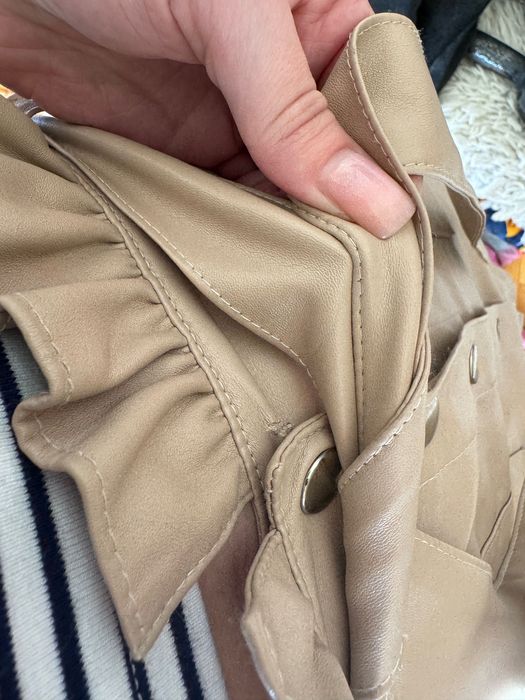 Шкіряна спідниця бежева