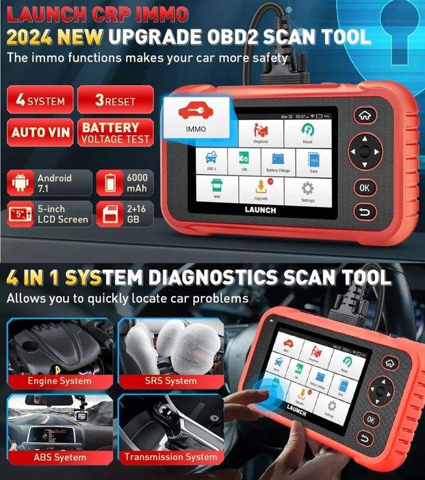 Máquina de diagnóstico Auto Android 2/16GB Launch CRP IMMO novo