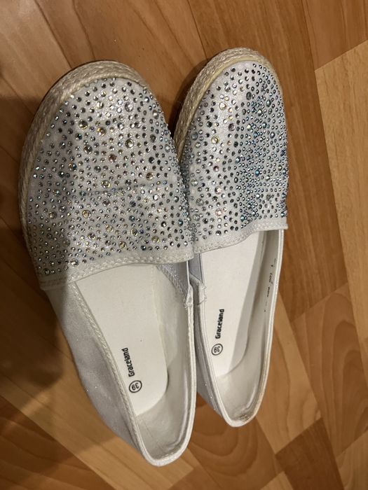 Мокасини/сліпони зі стразами, розмір 39