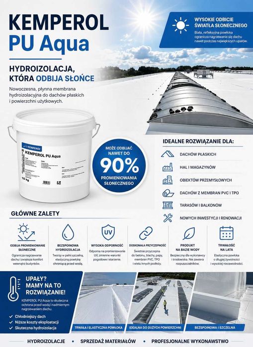 KEMPEROL PU Aqua - hydroizolacja, powłoka refleksyjna
