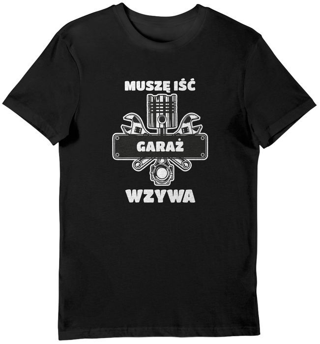 Koszulka garaż wzywa muszę iść czarna 3XL