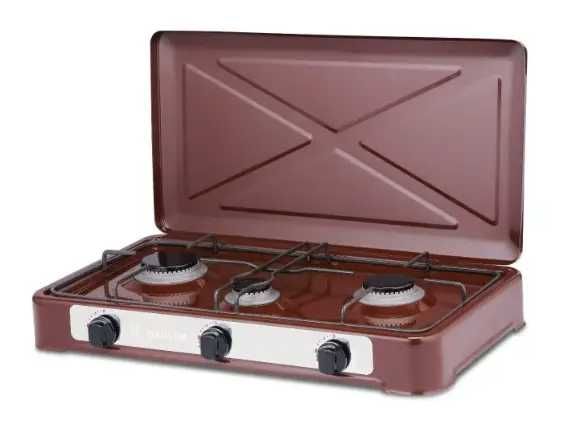 Настільна газова плита 3 конфорки таганок під балон