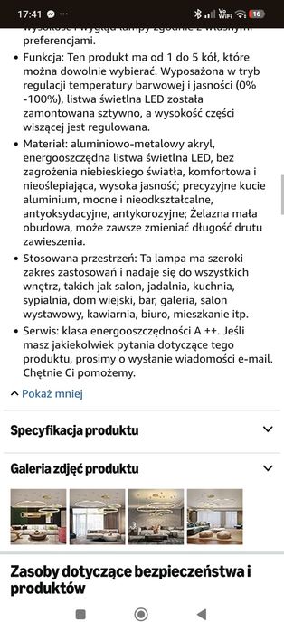 Przepiękna lampa ledowa