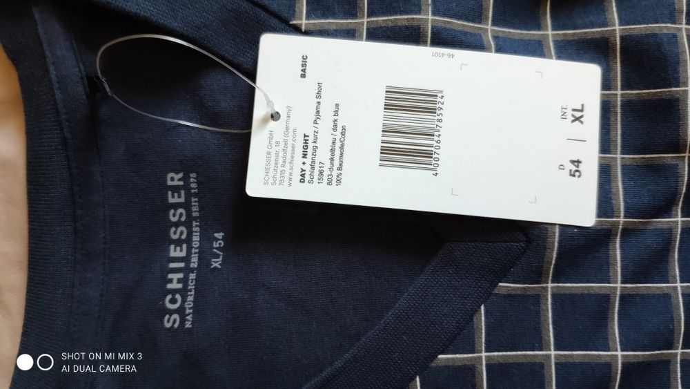 Schiesser granatowa piżama męska rozm XL 54