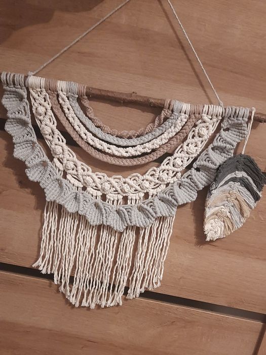 Makrama półokrągła,rękodzieło,dzień babci