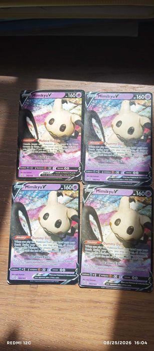 Pack 4 cartas Pokémon mimikyu