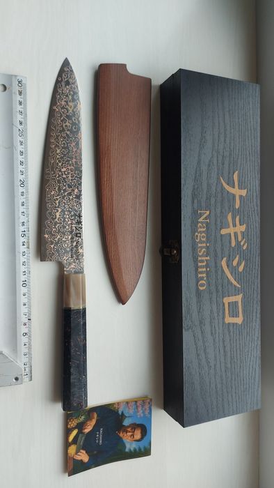Японський ніж ґюто Nagishiro | Преміум VG-10, 37 см (мідний)