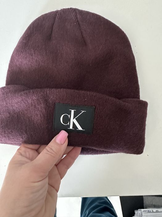 Шапочка Calvin Klein Бордовая оригинал , колекцыя