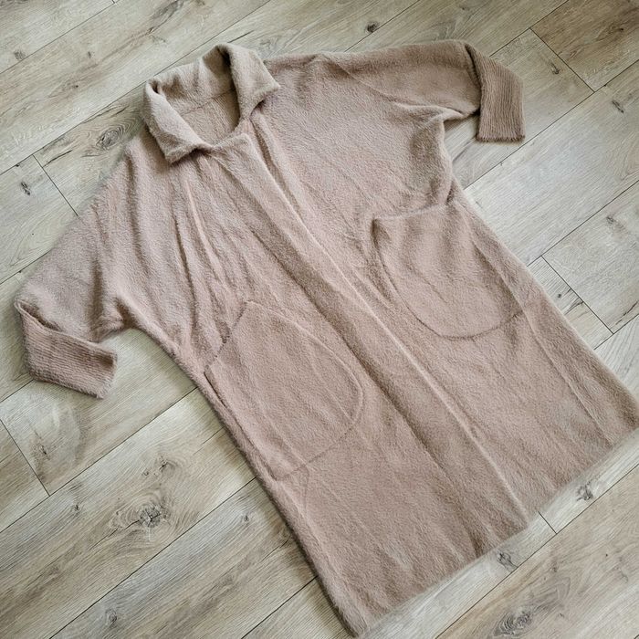 Długi płaszcz alpaka camel nowy bez metki