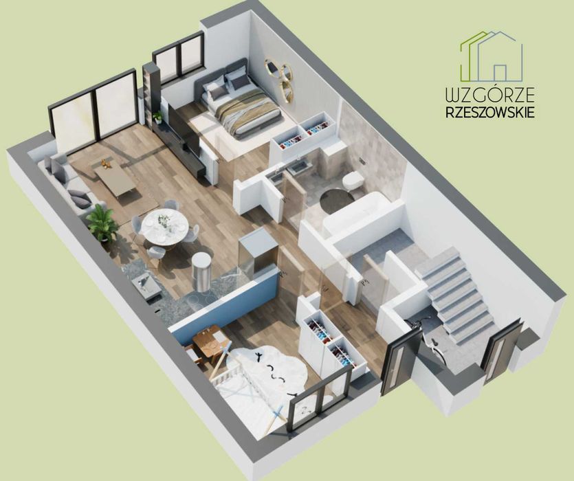54,36 m²  2 m. post w cenie duży ogród bezczynszowe inst.. klima rolety